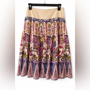 Bohemian maxi skirt Skirt with Pink, Blue & Olive Print